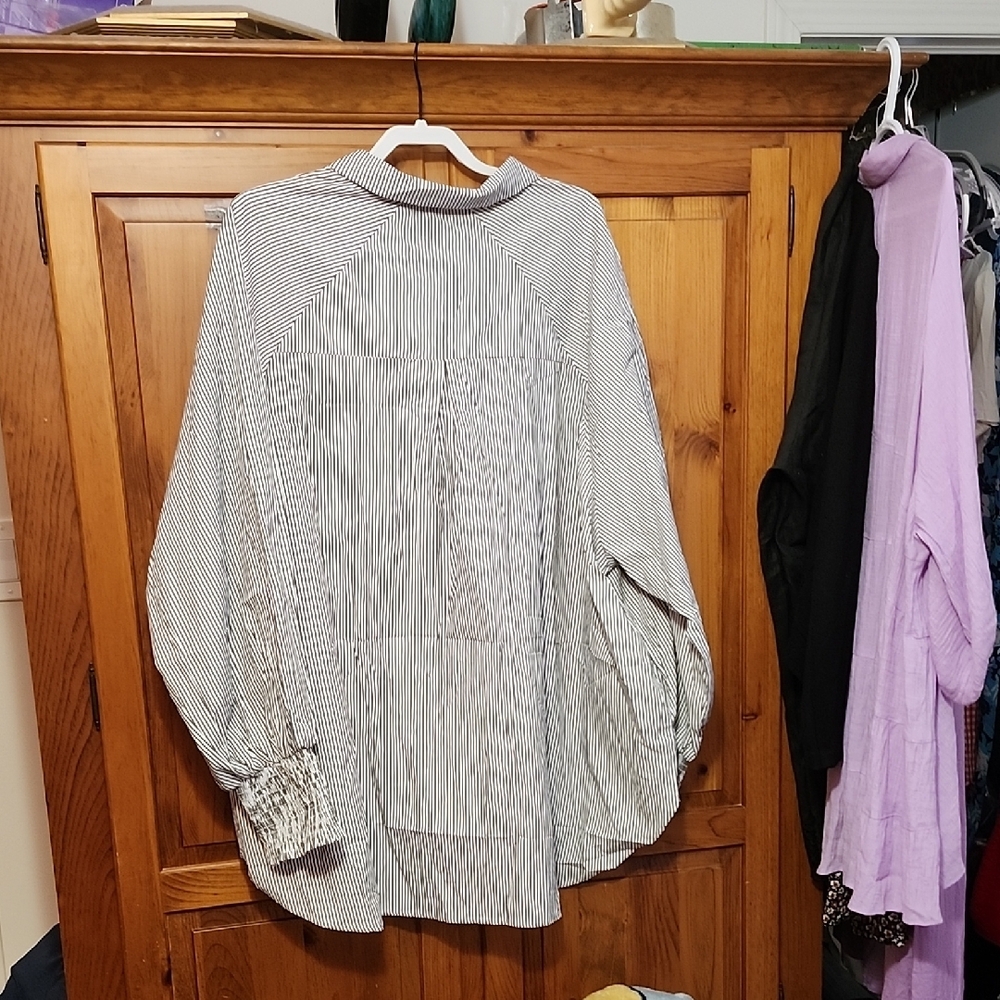 Striped Button-Up Blouse - Picture 6 of 11